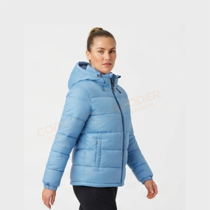 Women's Winter Warm Bubble Puffer <b>Jacket</b> Breathable Nylon Coats with Shiny Light Zipper Closure Printed <b>Pattern</b> Hooded <b>Jackets</b> - Product Image 6