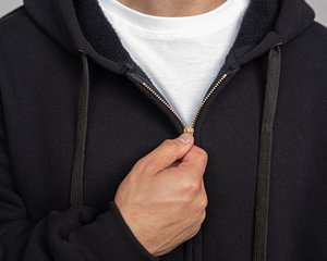Sudadera con Capucha y Cremallera de Moda Urbana, Corte Regular, Estilo Vintage, Esencial para el Día a Día, de Forro Polar, Poliéster/Algodón, para Hombre - Product Image 6
