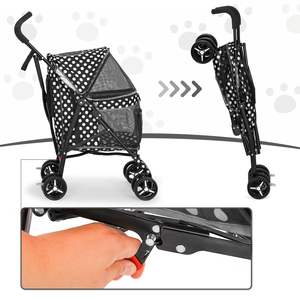 Chariot pliable de qualité TH-PPS-235 pour animaux de compagnie avec bouches d'aération Roues de roulement lisses et poignée de poussée antidérapante Personnalisable - Product Image 4