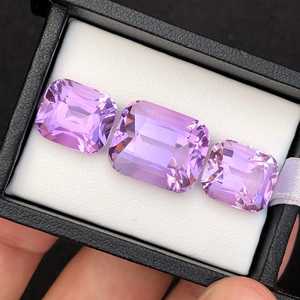 Lavender Amethyst Gemstone Set Brazilian <b>Cushion</b> Cut Natural Loose Stones High Quality February Birthstone Jewelry Gem Wholesale - Product Image 1