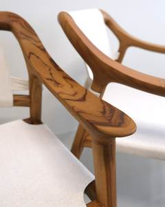 Juego de Mesa de Comedor Ovalada de Madera de Teca Estilo Japandi, Sillas de Comedor Modernas, Fabricante de Muebles de Indonesia - Product Image 4