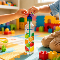 Ensemble de bouteilles d'eau personnalisées de 500 ml avec bouchon à paille aromatisé, capsules de parfum aux fruits, sans sucre, pour la gym et les voyages, boîte OEM