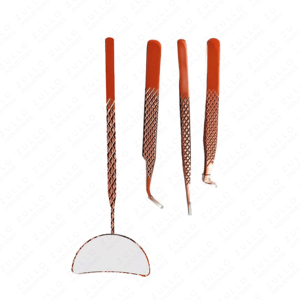 Custom Red Eyelash Extension Tweezers Set Stainless Steel Pointed Tip Mirror Finish Lash <b>Tools</b> Wholesale Professional - Product Image 4