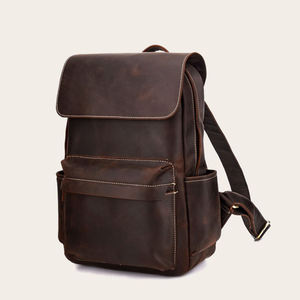 Vintage Genuine Leather Backpack Softback Travel <b>Rucksack</b> <b>Large</b> Capacity Unisex Bag for Commuting - Product Image 3