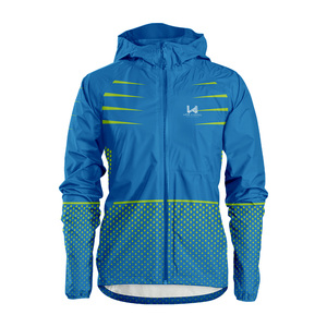 Veste coupe-vent à capuche zippée en nylon enduit sublimé sur mesure, tissu recyclé, vêtements de sport d'extérieur - Product Image 4