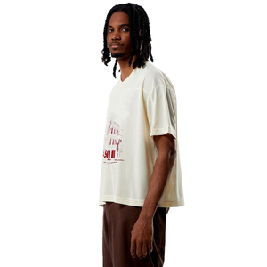 <b>Men's</b> Boxy Oversized <b>Turtleneck</b> Mesh T-Shirt Short Sleeve Casual Wear Knitted 100% Cotton Top Front Logo Hip Hop Cartoon Print - Product Image 6