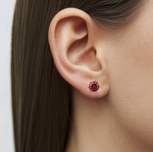 Pendientes de Moissanita con Corte Redondo en Plata de Ley Chapada en Oro de 14K, Joyería Clásica y Elegante para Boda, Regalo para Mujer - Product Image 2