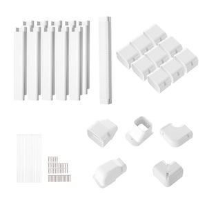 Copertura decorativa in PVC per tubi di condizionatori domestici, set da 3 pollici di larghezza x 17,7 piedi di lunghezza, compatibile con 10 condotti dritti - Product Image 6