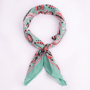 Artisan Crafted Handkerchief Floral Printed Cotton Bandana <b>Square</b> <b>Scarf</b> Multifunctional Casual Wear Spring Summer Style - Product Image 4