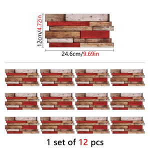 Carta da parati autoadesiva con venature di legno rosso retrò in PVC impermeabile a prova di olio rimovibile in stile Country cucina film decorativi per bagno - Product Image 6