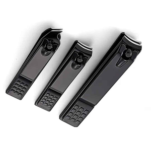 Professional Stainless Steel Nail Clipper Set 3pcs Matte Black Slant Edge Fingernail Toenail Cutter Heavy Duty Pedicure Tool <b>Kit</b> - Product Image 1