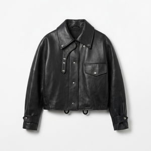 Nouvelle Arrivée 2026 – Veste en Cuir Véritable Noire pour Femme, Col Rabattu, Fermeture Boutonnée Simple, Style Urbain Automne - Product Image 3