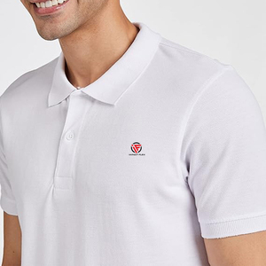 เสื้อโปโลปักโลโก้ตามสั่ง สีขาว ผู้ชาย ผ้าฝ้าย 100% ระบายอากาศได้ดี แขนสั้น ใส่สบายๆ สำหรับฤดูร้อน เหมาะสำหรับธุรกิจและกอล์ฟ - Product Image 4