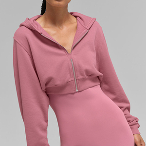 Sudadera Corta Personalizada para Mujer, 100% Algodón, Informal, Deportiva, de Manga Larga, a la Moda - Product Image 1