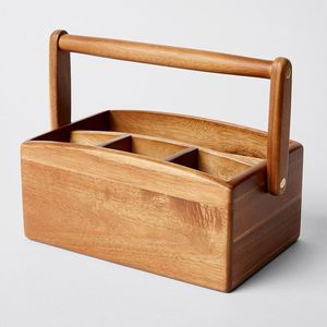 Portacubiertos de Madera Hecho a Mano, Cesta Organizadora Multiusos para Cocina con Diseño Moderno y Soporte Ajustable para Cucharas - Product Image 2