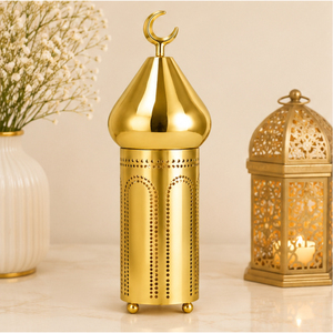 Adornos Metálicos de Lujo con Forma de Cúpula de Mezquita Árabe Dorada, Venta al por Mayor para Decoración Islámica del Hogar en el Medio Oriente para el Ramadán - Product Image 4