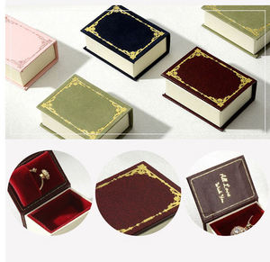 New Design Luxury Green Flannel Velvet <b>Jewelry</b> Storage Box Wedding <b>Jewelry</b> Display Case <b>Packaging</b> Set Box With Custom Logo - Product Image 2
