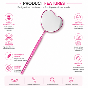Personalized Heart Shape Handheld Stainless Steel Frame <b>Makeup</b> <b>Mirror</b> 3X <b>Magnifying</b> Single Side - Product Image 4