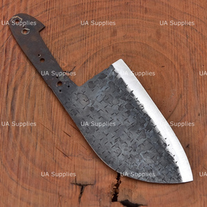 Hoja de cuchillo de chef DIY de espiga completa, forjada a mano, de acero de alto carbono 1095, 55 HRC, para cuchillo corta huesos, tipo cuchilla de carnicero, en bruto para fabricación de cuchillos, OEM - Product Image 4