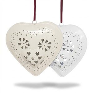Luxury Metal <b>Christmas</b> Hanging Ornament With Elegant Heart Shape For <b>Christmas</b> <b>Tree</b> Holiday Home Party Decoration Display - Product Image 2