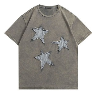 เสื้อยืดโอเวอร์ไซส์ประดับคริสตัลสไตล์วินเทจ ล้างสีแบบแอซิด ผ้าคอตตอนหนา 100% พิมพ์ลาย DTG เสื้อสตรีทแวร์ผู้ชาย - Product Image 3