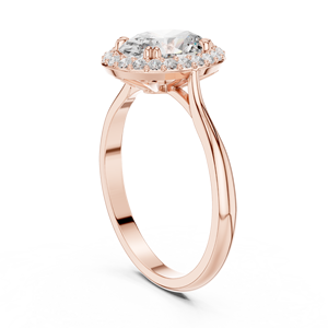 Bague Halo en Diamant de Laboratoire à Coupe Ovale pour Femmes |   Bague de fiançailles et de mariage de luxe certifiée IGI - Product Image 1
