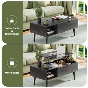 Sweetcrispy piccola scrivania da pranzo ascensore superiore per caffè tavolo di stoccaggio in legno con scomparto nascosto per la casa soggiorno o ufficio - Product Image 5