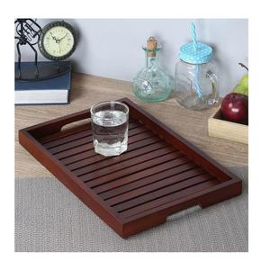 Plateaux en bois naturel pour servir du thé ou du café, disponibles en formes rondes et rectangulaires - Product Image 3