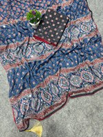 Robe pour femme de qualité supérieure, douce, longueur cheville, infroissable, extensible, réversible, imprimé Ajrakh, élégante, pour les fêtes, coupe classique, séchage rapide