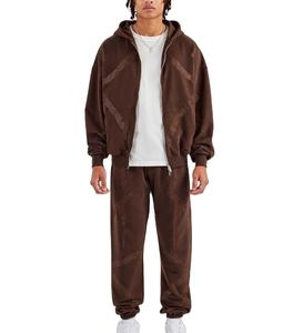 Automne durable 100% coton survêtement grande taille fermeture éclair lavé régulier tissé taille polaire personnalisé imprimé Techniques hiver - Product Image 1