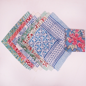 Luxury Fashionable Floral Block Printed Summer Breathable Cotton Square Wristband Boho Style Multifunctional Bandana Quick Dry - Product Image 2