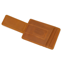 Dompet Kulit Asli Pria Vintage Tipis Anti RFID Ukuran Pendek Bukaan Terbuka Lapisan Poliester Logo Dapat Disesuaikan 8 Slot Kartu