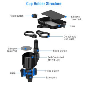 4-in-1 <b>Car</b> Cup Holder Tray Food <b>Table</b> Phone Holder with 360 Degree Rotatable Expandable Base Detachable <b>Car</b> Desk - Product Image 3