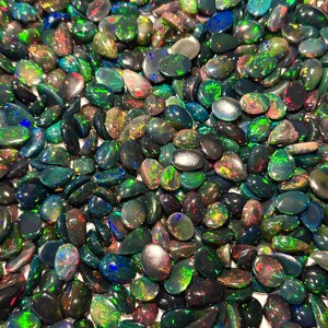 โอปอลผสมโอปอลสีดำแบบเอธิโอเปียนธรรมชาติหินอัญมณีทรงหลังเบี้ยสำหรับทำเครื่องประดับทำโอปอลสีดำหลวมลูกปัดโดยผู้ค้าส่งชาวอินเดีย - Product Image 5