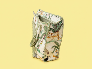 Sac fourre-tout matelassé en coton tendance avec poignée en corde, imprimé animal, fermeture éclair, grande capacité, réutilisable pour le shopping, les voyages et les courses - Product Image 5
