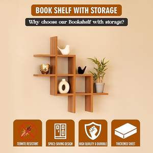 Étagère murale flottante en bois – Organisateur élégant, étagère murale en forme de L pour salon, chambre, cuisine, couloir - Product Image 3