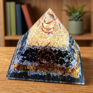 Pirámide de Orgón de Turmalina Negra con Capas de Aluminio, Tallado de Sombra Ecológico, Figura de Cristal Pulido, Modelo Estilo Feng Shui - Product Image 3