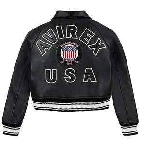 High Quality Custom Leather Avirex <b>Jackets</b> Spring Stand Hot Selling Streetwear Winter Waterproof Breathable Eco-Friendly OEM/ODM - Product Image 1