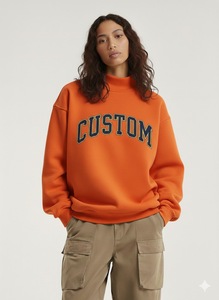 Sweat-shirt à col montant pour femme 2026, broderie frontale, impression personnalisée, séchage rapide, écologique, coupe ample, décontracté, pour l'hiver - Product Image 4