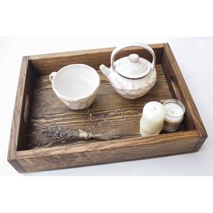 Antique Wooden Serving Tray Antique <b>Rustic</b> Color for Decorative Handmade From Solid Wood - Indonesian Home Decoration <b>Furniture</b> - Product Image 2