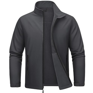 Veste polaire coupe-vent à col montant avec fermeture éclair, couleur unie, style Y2K, veste softshell pour l'automne, vêtements d'extérieur pour la chasse et le camping - Product Image 1
