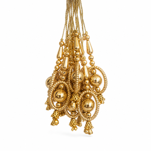Lujoso Sujetador de Cortina Decorativo con Borlas de Plástico Dorado y Cuentas para Decoración del Hogar, Accesorios de Ropa y Celulares - Product Image 1