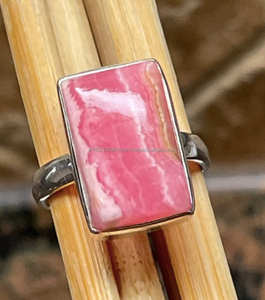 Anillo de plata 925 sólido, anillo hecho a mano, Rodocrosita ovalada, anillo minimalista, anillos hermosos, anillos de cóctel, regalo para ella - Product Image 5