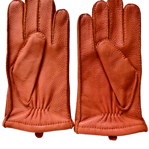 Leather <b>Gloves</b> Wrist Length <b>Wool</b> Lined Thermal Warm Winter Daily Use Plain Style - Product Image 6