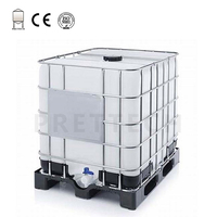 Réservoir fourre-tout IBC en plastique HDPE 275 gallons 1000L pour le stockage de liquide de traitement de l'eau et du sirop alimentaire