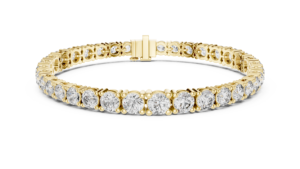 14K <b>Yellow</b> Gold Lab Grown Round Brilliant Cut Diamond Line Luxury Bracelet - Product Image 4