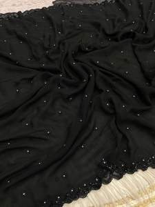 Sari de Georgette de Diseño Exclusivo con Blusa Elegante, Moderno y Estilizado, Última Moda India, para Fiestas, Casual, para Mujer - Product Image 3