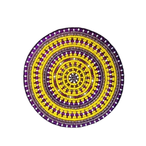 Ensemble de sous-verres décoratifs faits à la main avec des perles de rocaille, designs uniques pour le thé, le café, le vin, etc., sous-verres perlés entièrement faits à la main - Product Image 3