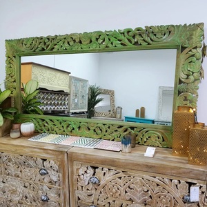 Luxury Decorative Standing <b>Mirror</b> for Entryway Handcrafted Botanical Detailing with Premium Interior Elegance - Product Image 3
