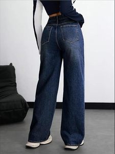 Jeans Anchos de Cintura Alta Elásticos de Mezclilla para Mujer - Product Image 2